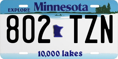 MN license plate 802TZN