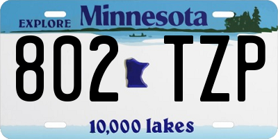 MN license plate 802TZP