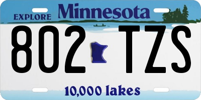 MN license plate 802TZS