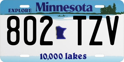 MN license plate 802TZV