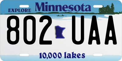 MN license plate 802UAA