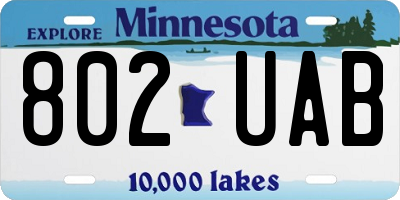 MN license plate 802UAB