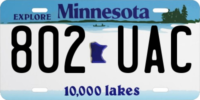 MN license plate 802UAC
