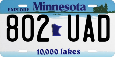 MN license plate 802UAD