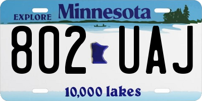 MN license plate 802UAJ