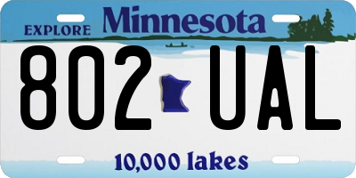 MN license plate 802UAL