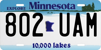 MN license plate 802UAM