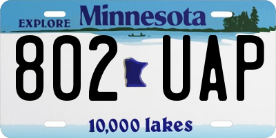MN license plate 802UAP