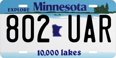 MN license plate 802UAR
