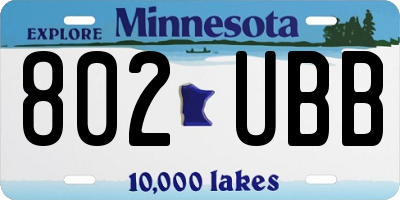 MN license plate 802UBB