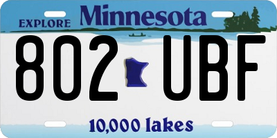 MN license plate 802UBF