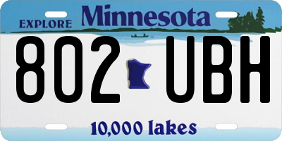 MN license plate 802UBH