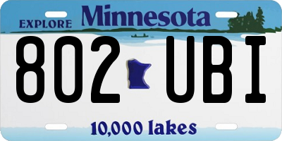 MN license plate 802UBI
