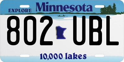 MN license plate 802UBL