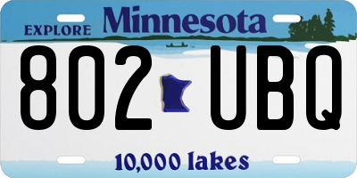 MN license plate 802UBQ