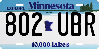 MN license plate 802UBR