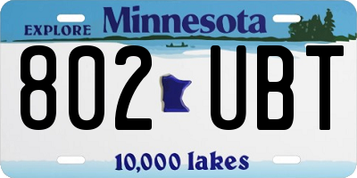 MN license plate 802UBT