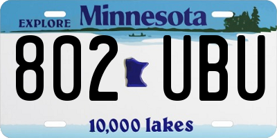 MN license plate 802UBU
