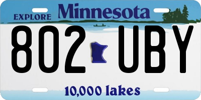 MN license plate 802UBY