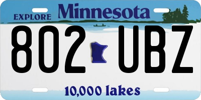 MN license plate 802UBZ