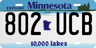 MN license plate 802UCB
