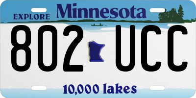 MN license plate 802UCC