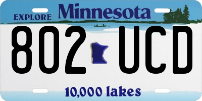 MN license plate 802UCD