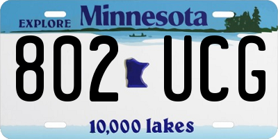 MN license plate 802UCG