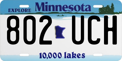 MN license plate 802UCH