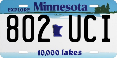 MN license plate 802UCI