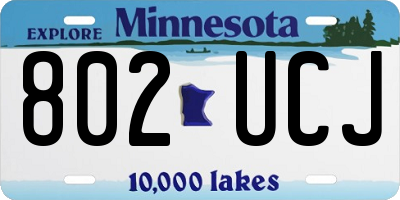 MN license plate 802UCJ