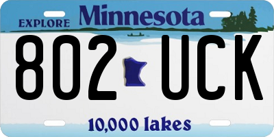 MN license plate 802UCK
