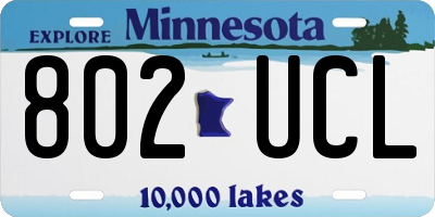 MN license plate 802UCL