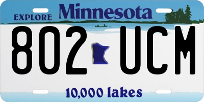 MN license plate 802UCM