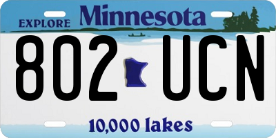 MN license plate 802UCN