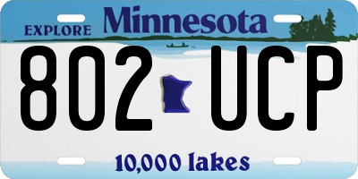 MN license plate 802UCP