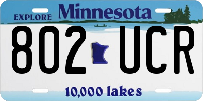 MN license plate 802UCR