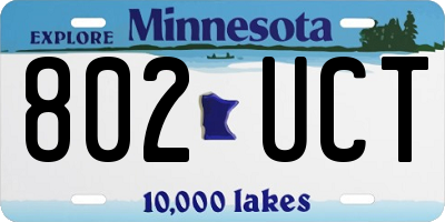 MN license plate 802UCT