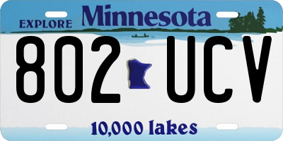 MN license plate 802UCV