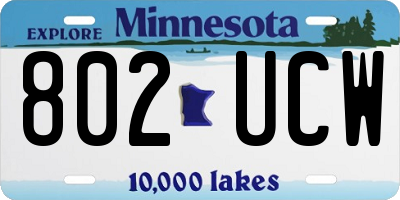 MN license plate 802UCW