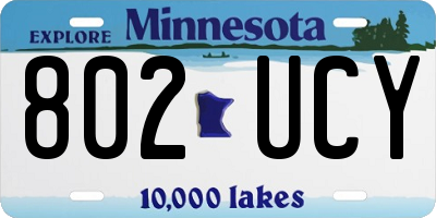 MN license plate 802UCY
