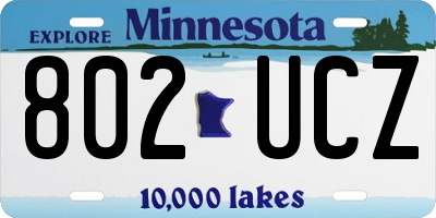 MN license plate 802UCZ