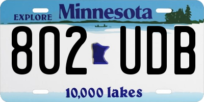 MN license plate 802UDB