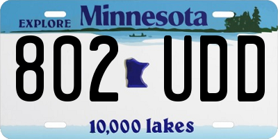 MN license plate 802UDD