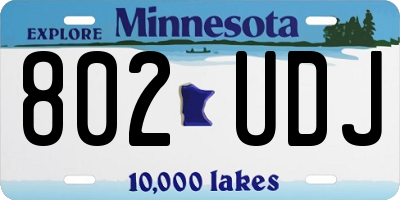 MN license plate 802UDJ