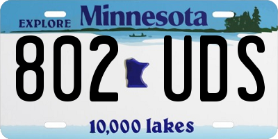 MN license plate 802UDS