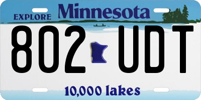 MN license plate 802UDT