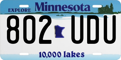 MN license plate 802UDU