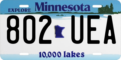 MN license plate 802UEA