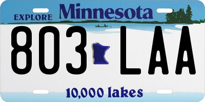 MN license plate 803LAA